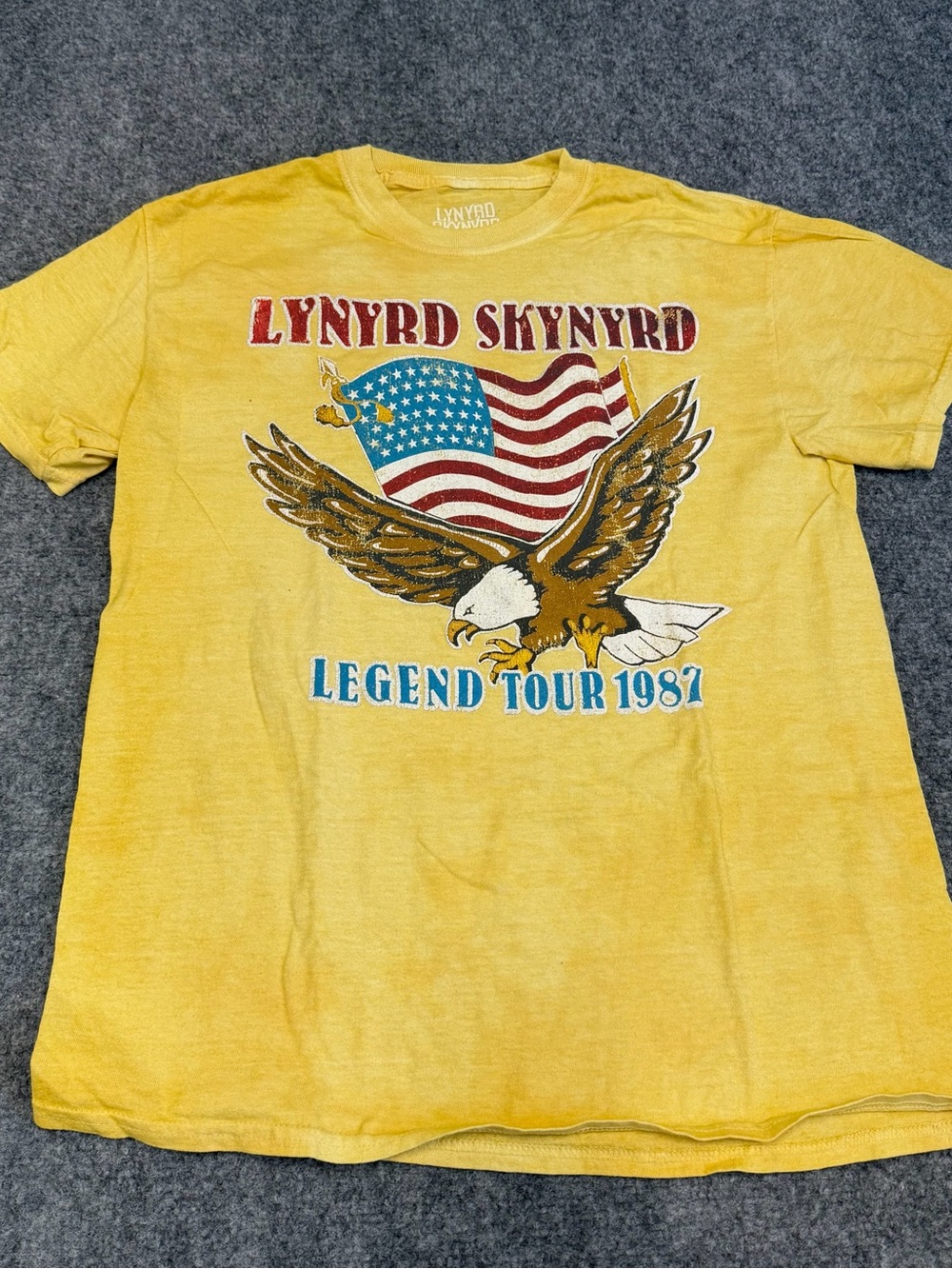 Lynyrd Skynyrd Yellow 'Legend Tour 1987' Short Sleeve Graphic Tee